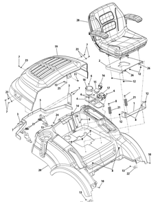Part Location Diagram of 731-06312 MTD Fender-front cut
